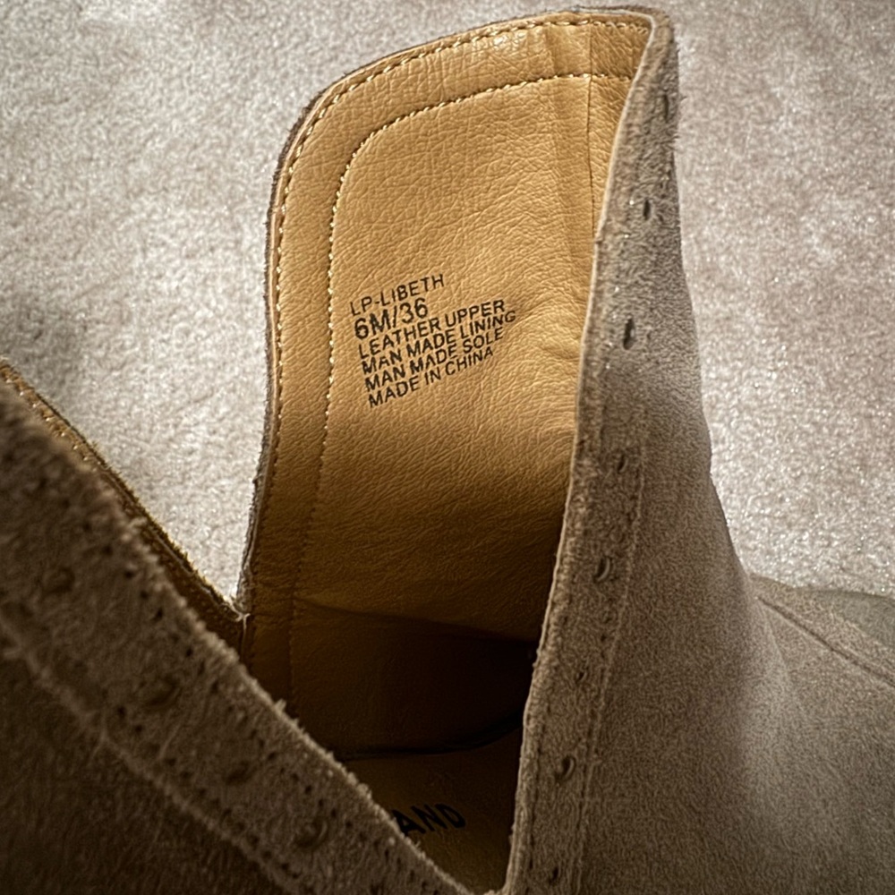 Lucky Brand Genuine Suede Peep Toe Booties - Picture 5 of 7